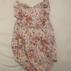 Posh Peanut Floral Bubble Ruffle Romper